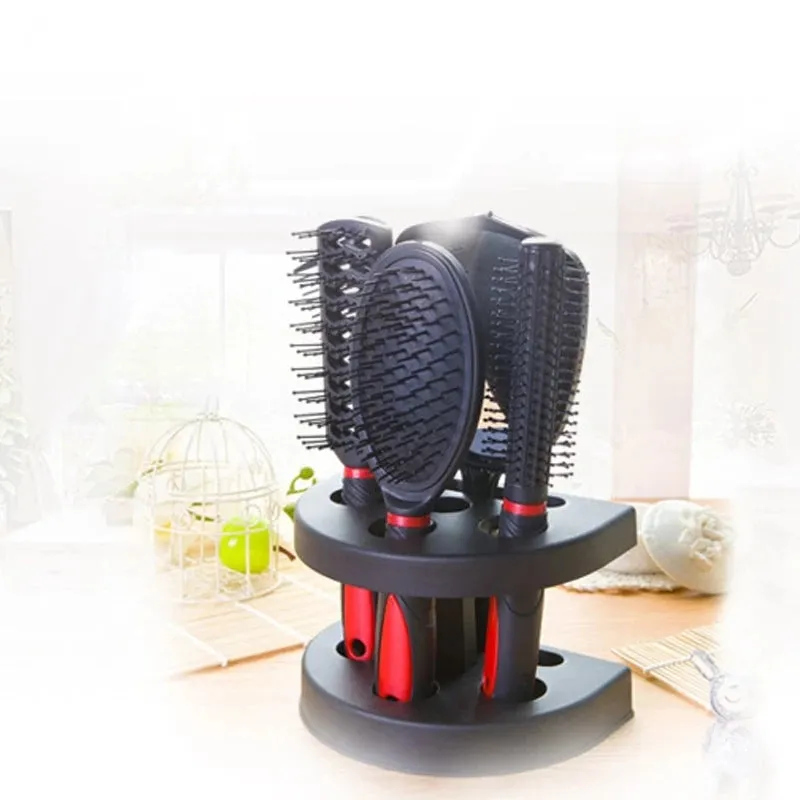 5 Pcs Salon Hair Comb Brush Mirror Set