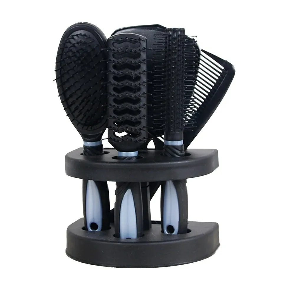 5 Pcs Salon Hair Comb Brush Mirror Set