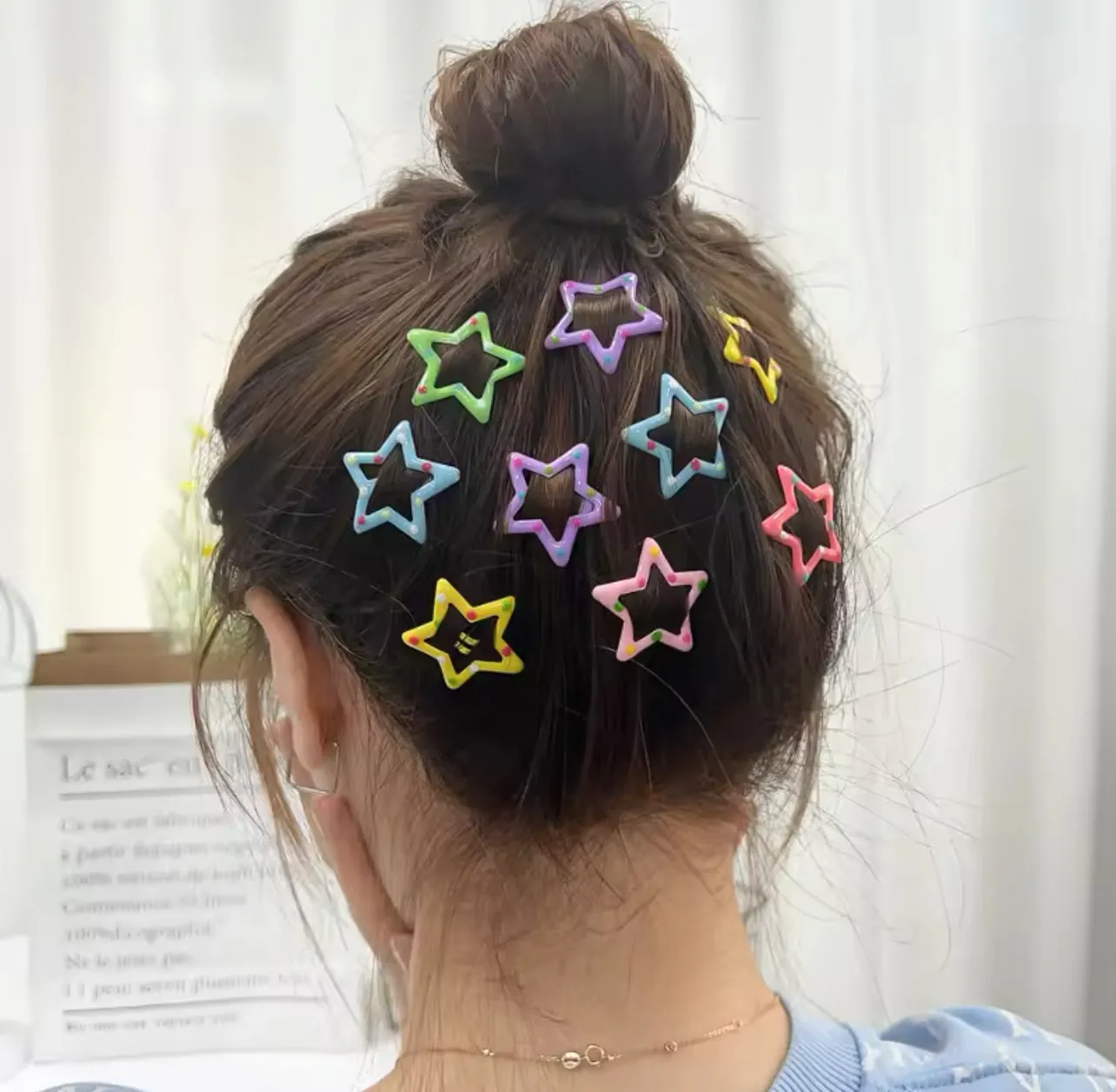 7Pcs Kids Star Snap Hair Clips for Girls Clip Pins BB Hairpins Color Metal Barrettes for Baby Children Women Styling Accessories