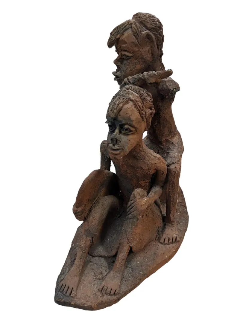 ANTIQUE AFRICAN TERRACOTTA POTTERY STATUE SCULPTURE