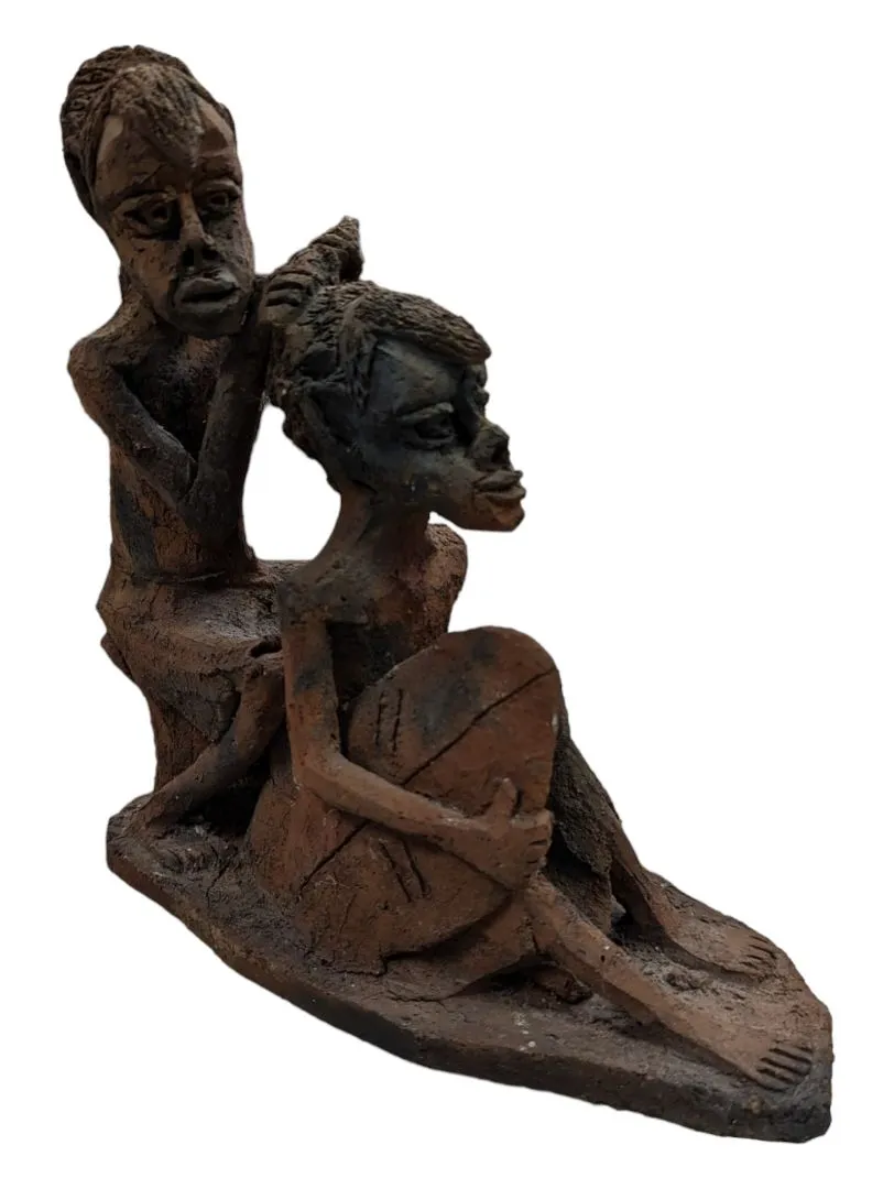 ANTIQUE AFRICAN TERRACOTTA POTTERY STATUE SCULPTURE
