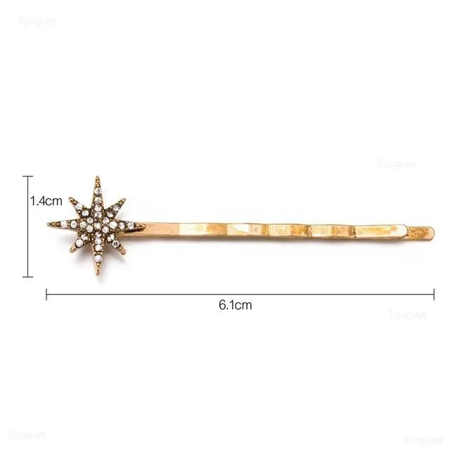 Barrettes lune, flocon de neige toil bohme, romantique.