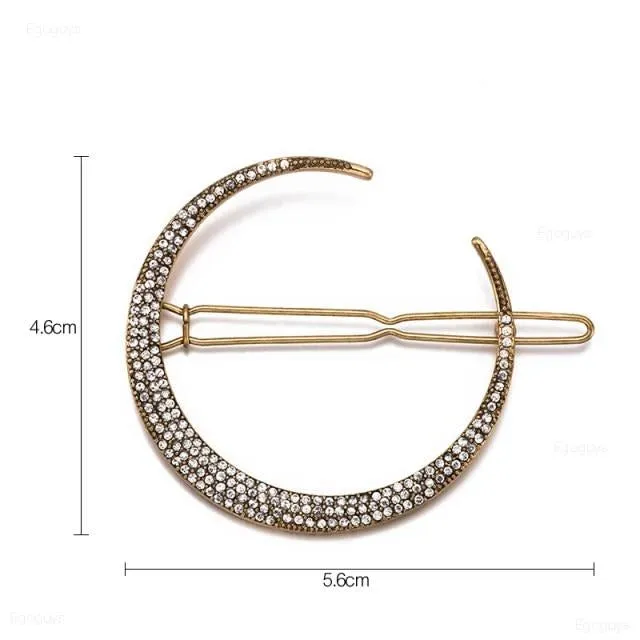 Barrettes lune, flocon de neige toil bohme, romantique.