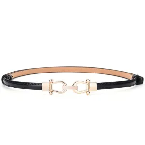 Black Slim Waist Sealed Belt