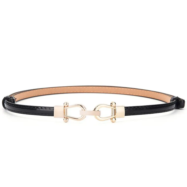 Black Slim Waist Sealed Belt