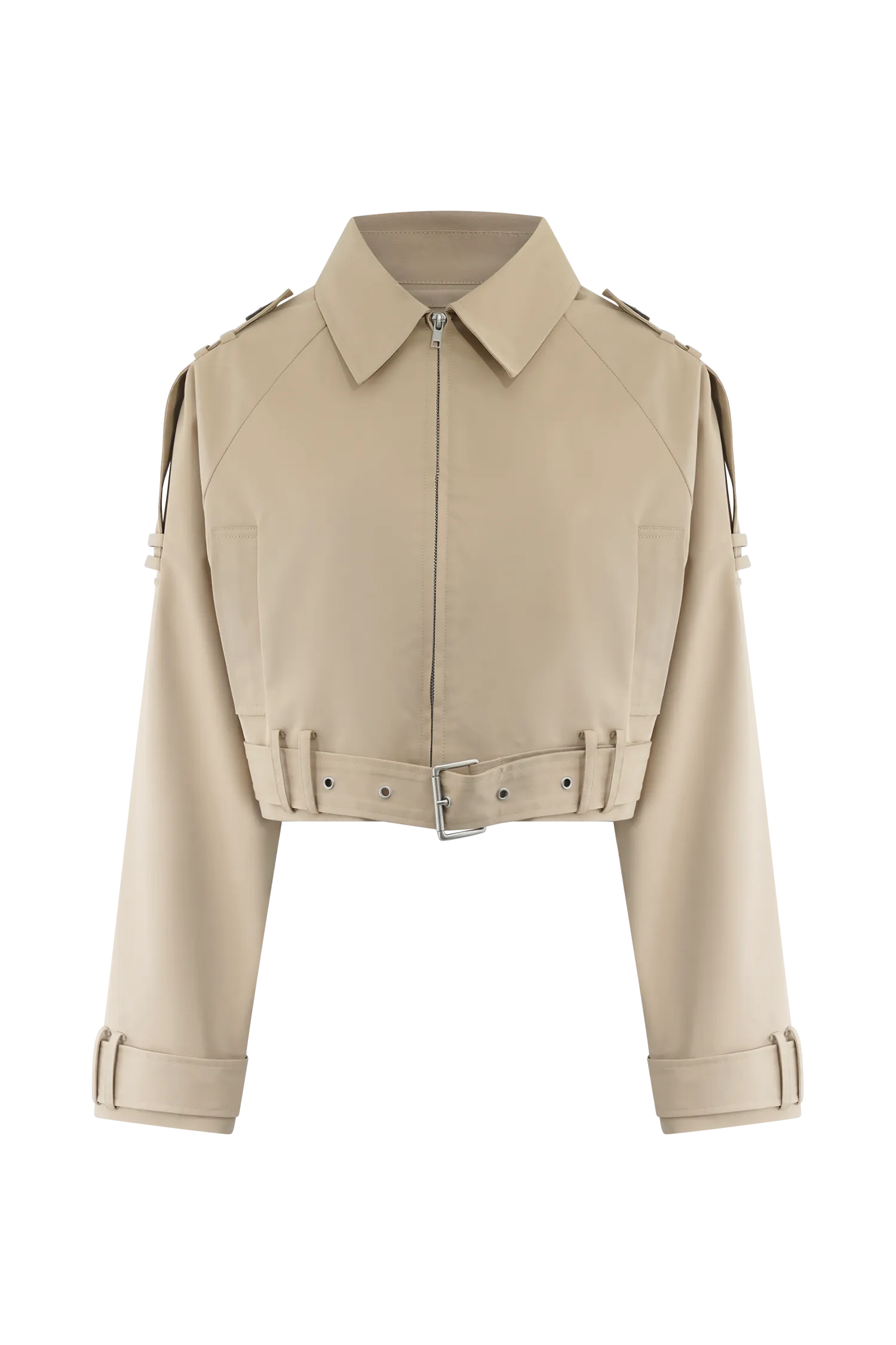 Frank Cropped Collared Jacket - Camel