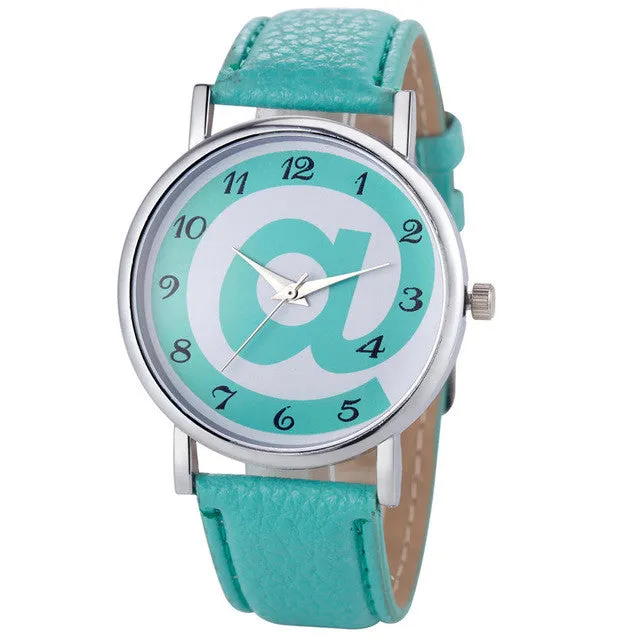 Genvivia Fashion Diamond Analog Leather Wrist Watch