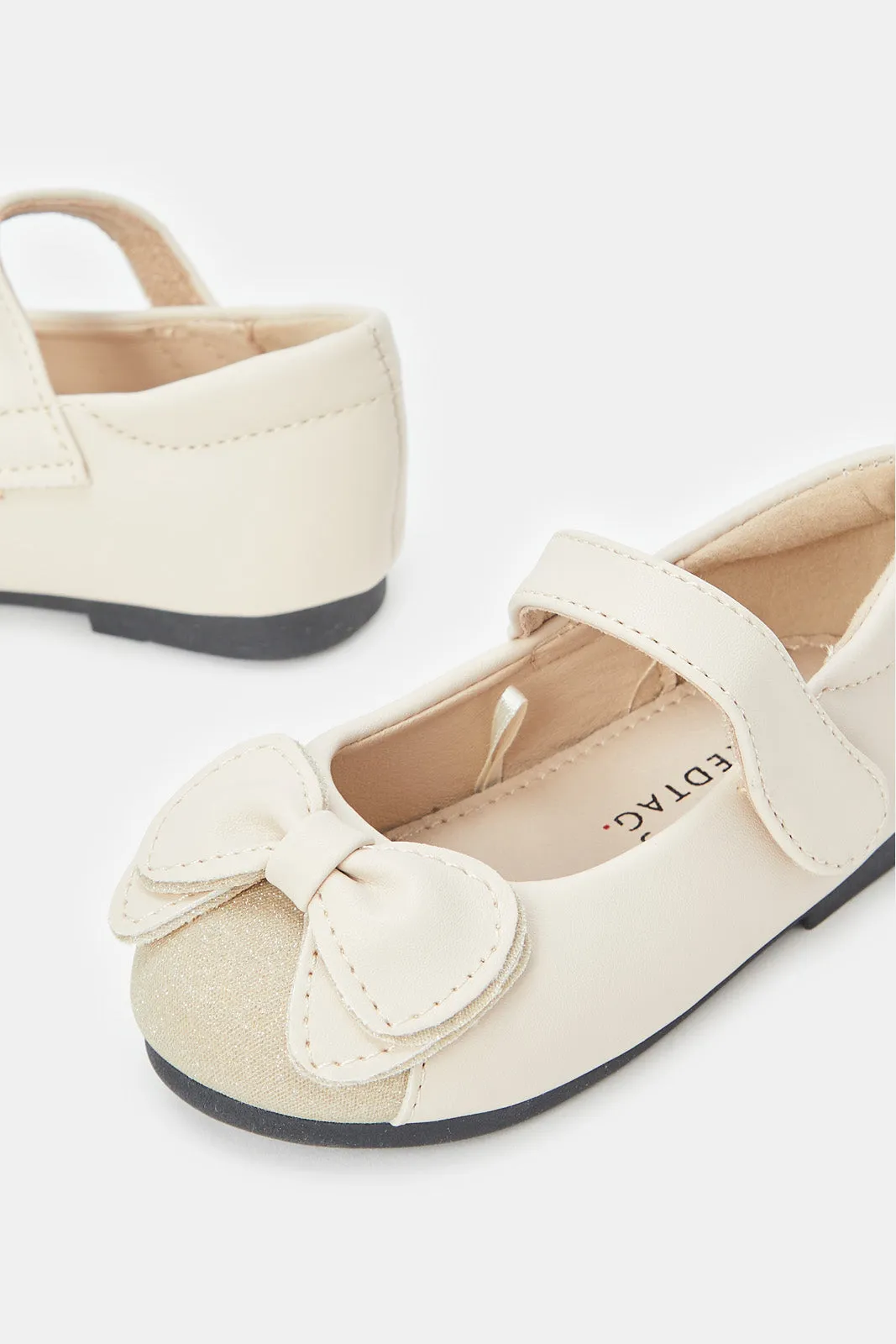 Girls Tan Bow Ballerina