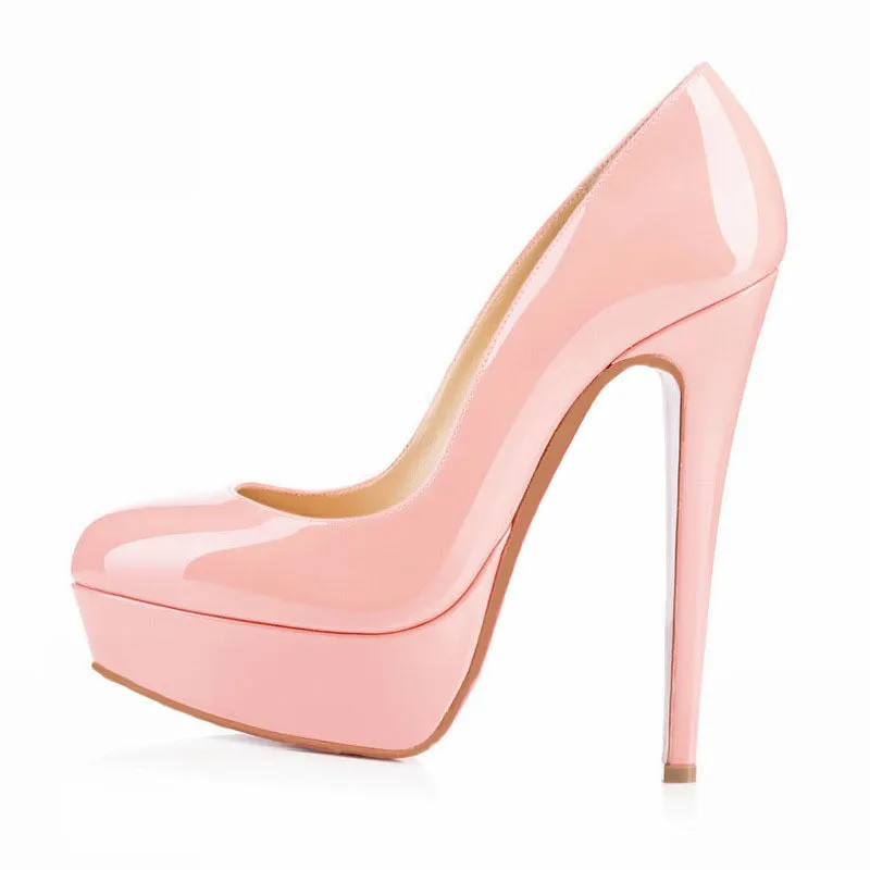 Jacqueline  Runde Zehen Pumps mit hohem Absatz
