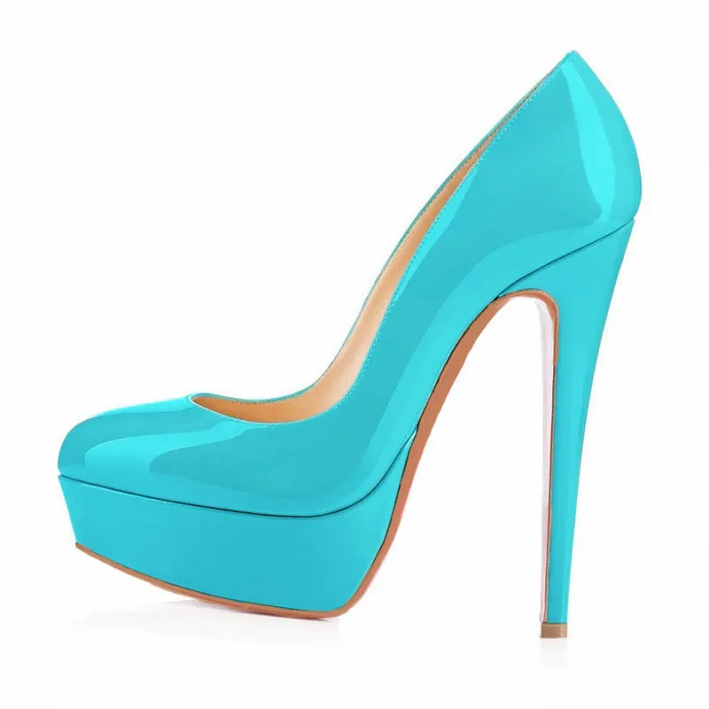Jacqueline  Runde Zehen Pumps mit hohem Absatz
