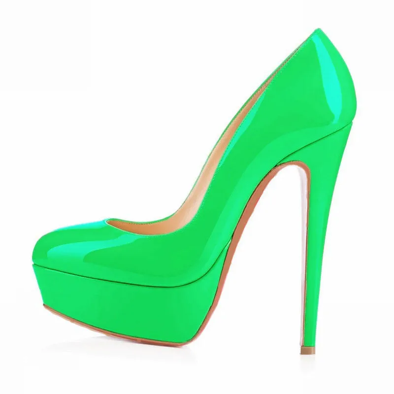 Jacqueline  Runde Zehen Pumps mit hohem Absatz