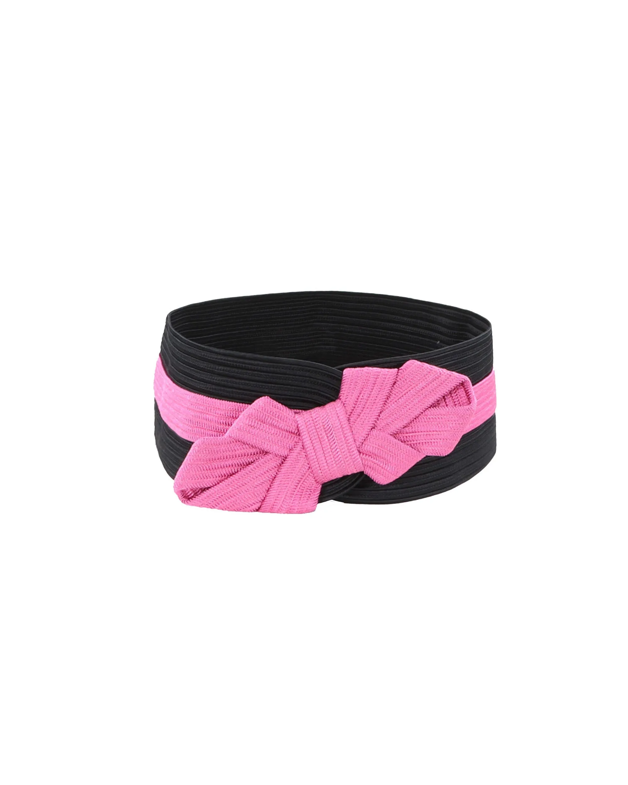 Knitted Belt With Front Pink Knot