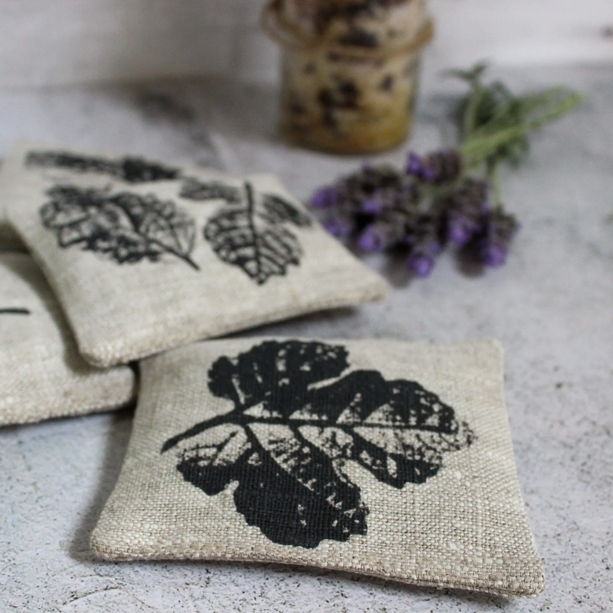 Leaf Print Lavender Bags