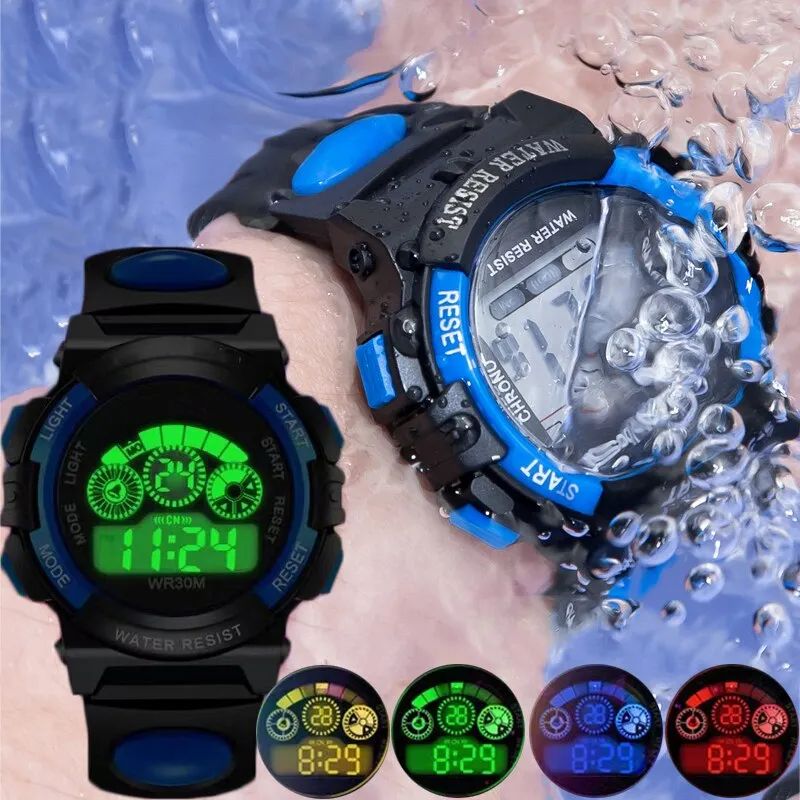 Luminous Watches with LED Colourful Flash Digital Display for Kids