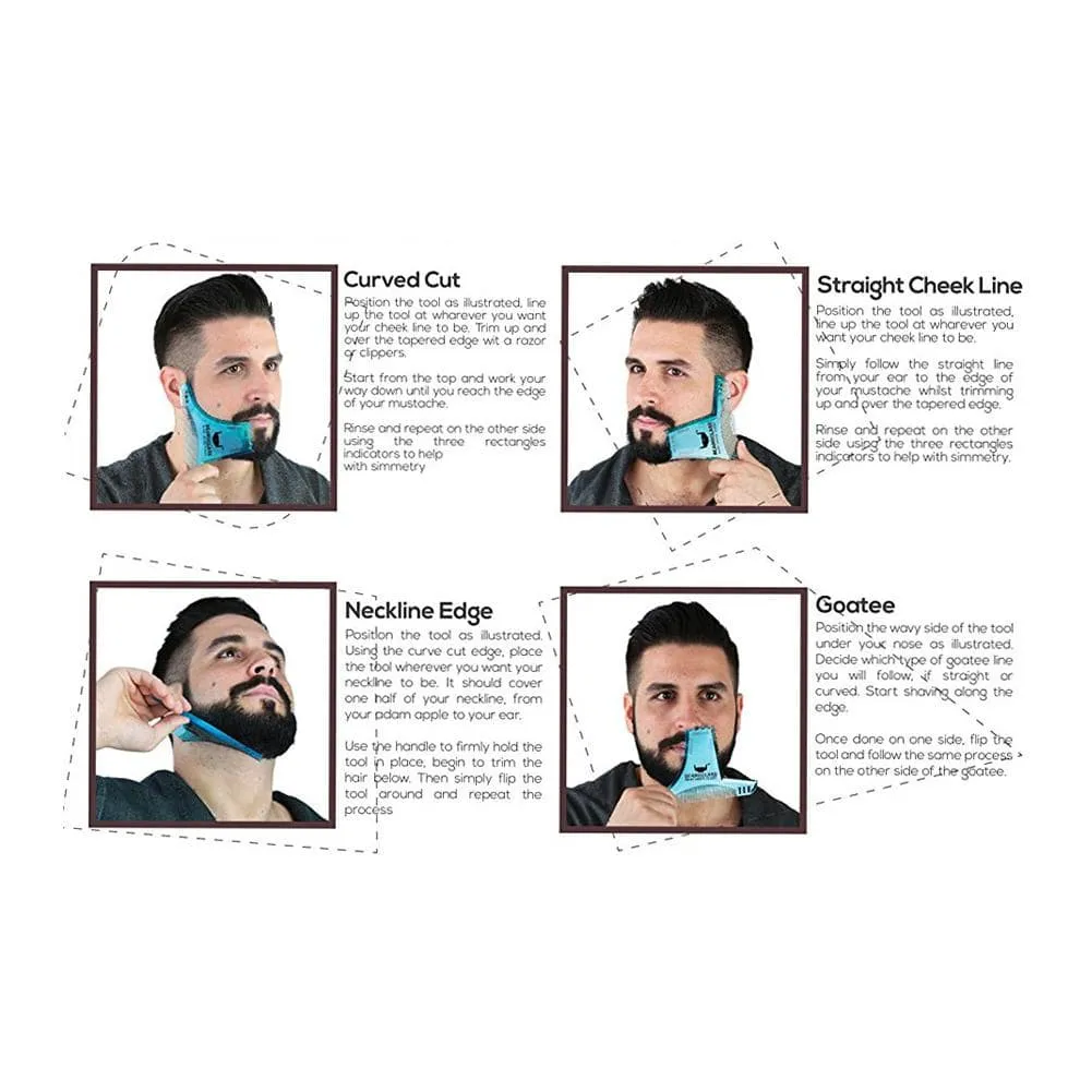 Men Beard Shaping Styling Template Beard Hair Combs Men Shaving Tools Hair Beard Trim Template Barber Comb Style Brush