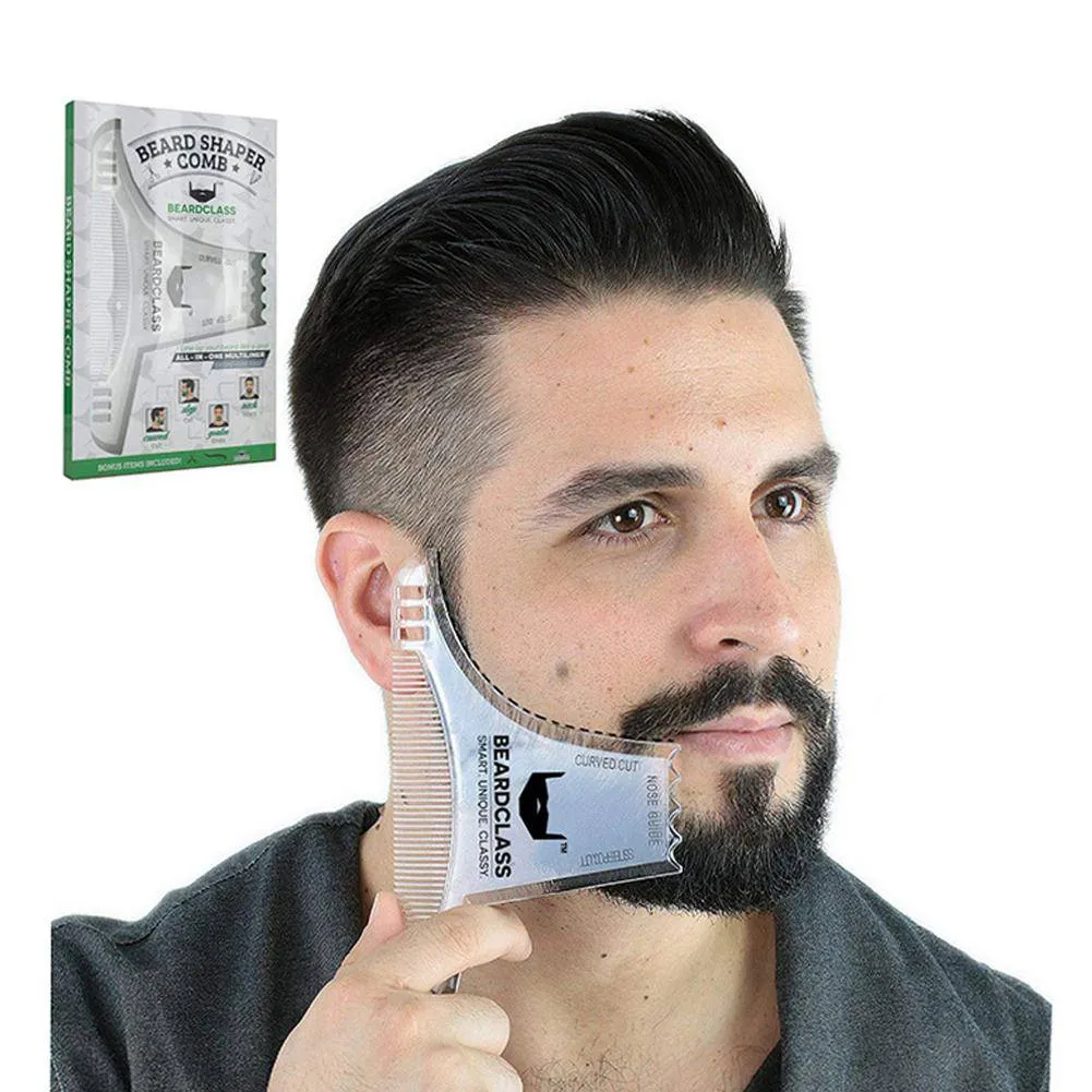 Men Beard Shaping Styling Template Beard Hair Combs Men Shaving Tools Hair Beard Trim Template Barber Comb Style Brush