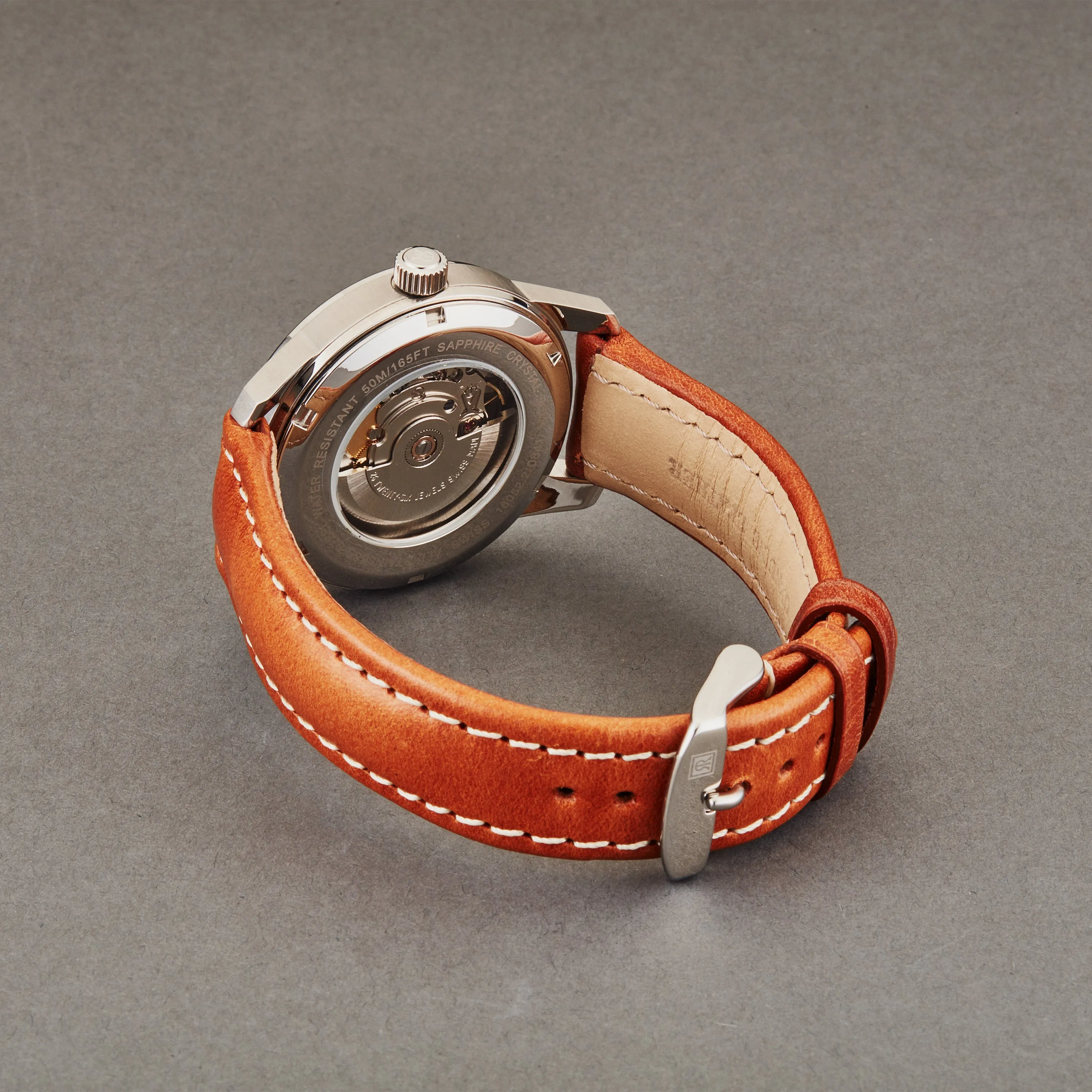 Revue Thommen 16052.2532 'Air Speed XL' Silver Dial Brown Leather Strap Swiss Mechanical Watch