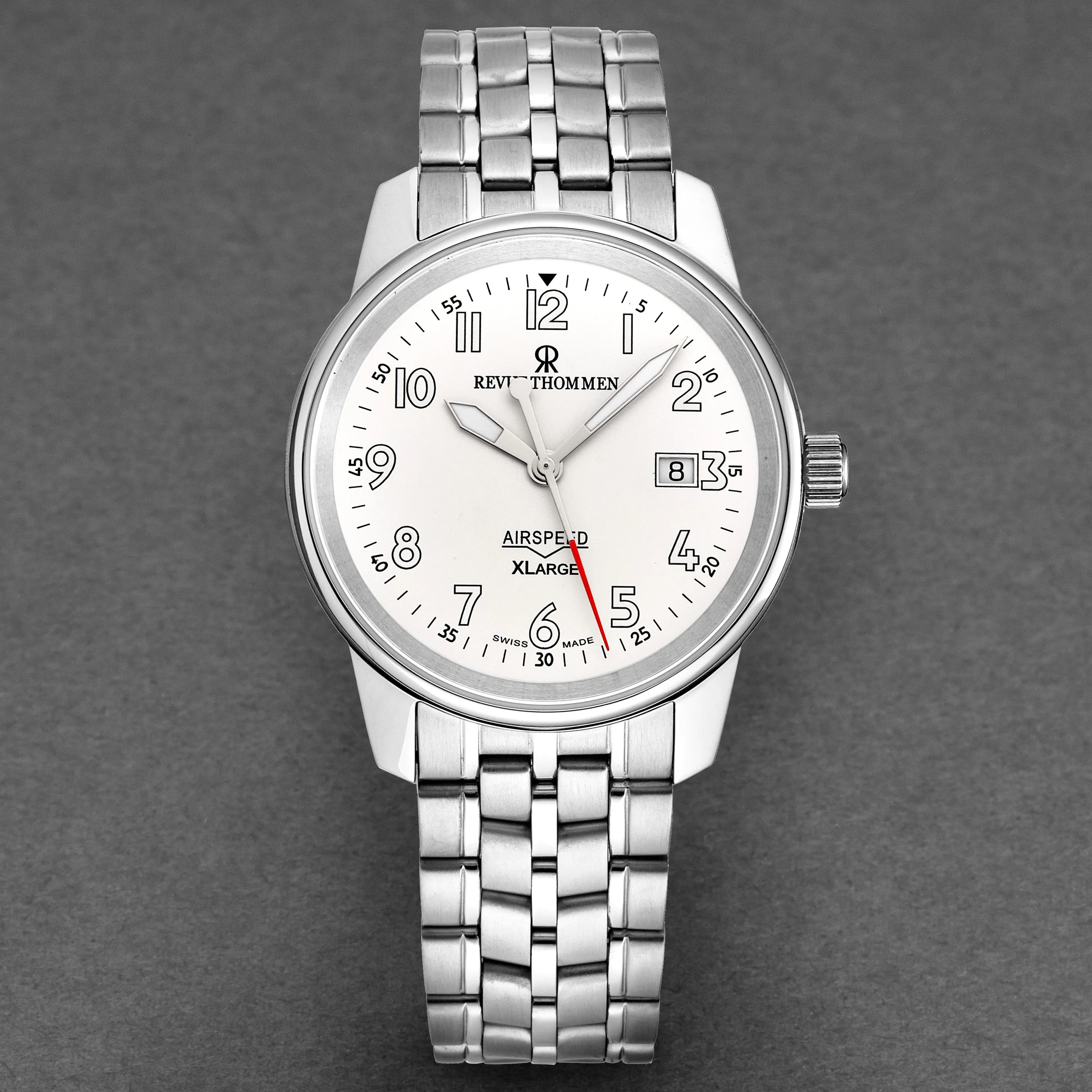 Revue Thommen Men's 16052.2132 'Air Speed' Silver Dial Stainless Steel Swiss Automatic Watch