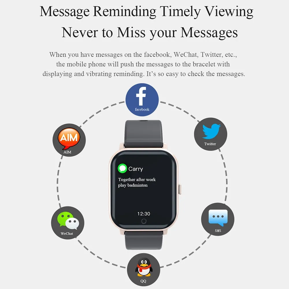T55 Smart Watch with Heart Rate and Blood Pressure Monitor, Chronograph, Pedometer and more