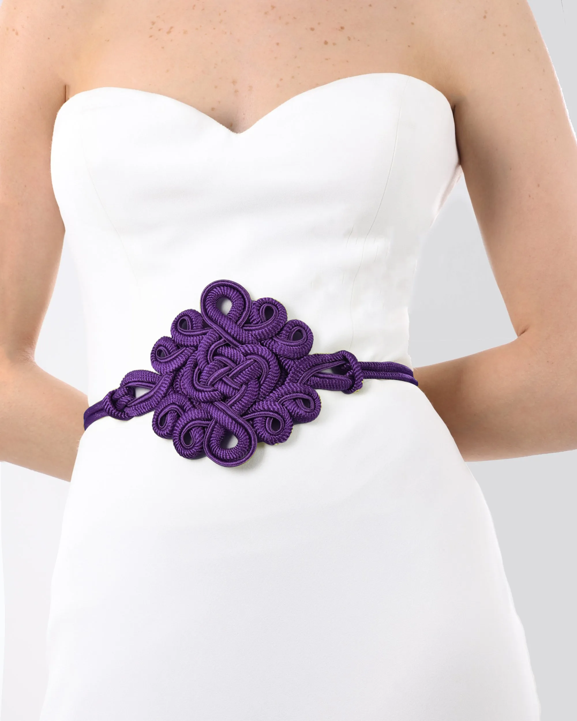 Wraparound Mauve Belt With Tassels